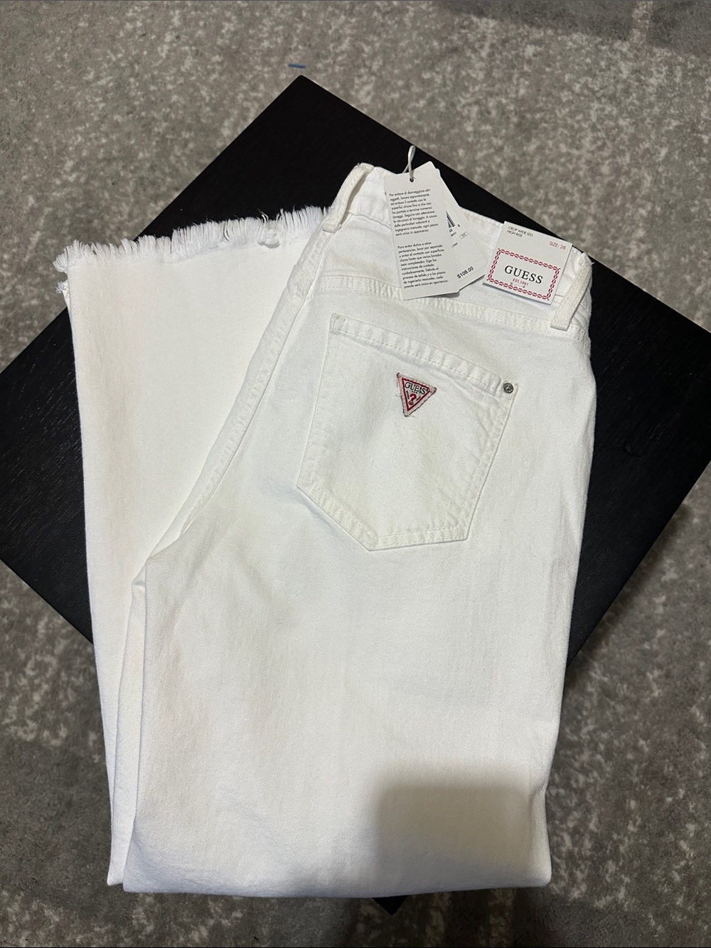 GUESS White Ankle Crop Denim Jeans